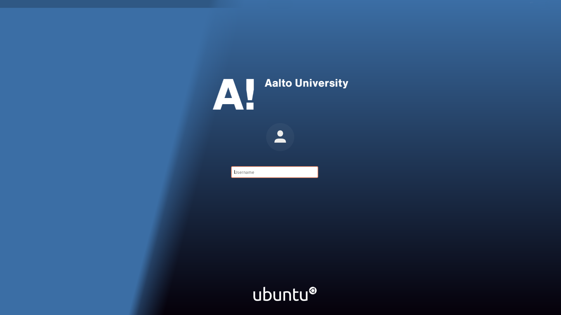 Aalto Linux login screen
