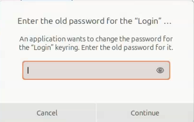 Dialogue to enter old password